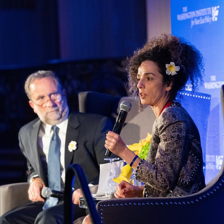 Iranian women's rights activist Masih Alinejad speaks at the Institute's 2022 Scholar-Statesman Award dinner in New York City - source: The Washington Institute